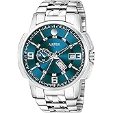 Matrix Black, Blue, White Dial, Day & Date Functioning, Stainless Steel Strap Analog Watch for Men & Women