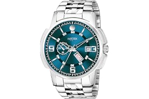 Matrix Black, Blue, White Dial, Day & Date Functioning, Stainless Steel Strap Analog Watch for Men & Women