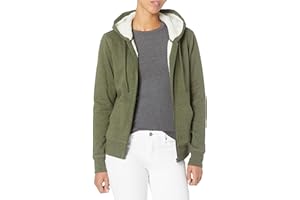 Amazon Essentials Giacca con Cappuccio a Cerniera Intera in Pile Foderata in Sherpa (Taglie Forti Disponibili) Donna