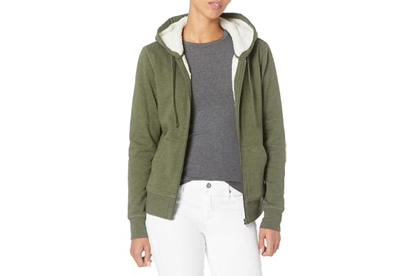 Amazon Essentials Veste à capuche zippée, doublée en polaire Sherpa Femme