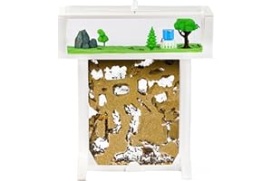 AntHouse - Fourmilière 3D de Sable | Kit T 15x15x1,5 cm | Ferme de Fourmis Blanc | Fourmis Incluses