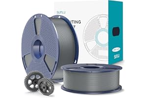 SUNLU PLA+2.0 Filament 1.75mm 1KG*2, Ulepszony filament PLA Plus do drukarek 3D, Mocniejszy i bardziej wytrzymały, Szybki filament PLA+ do Drukarki 3D, Szpula 1 kg, łącznie 2 KG, Szary+Szary