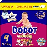 Dodot Activity Baby Diapers Size 4 (9-14 kg), 174 Nappies, Our No.1 in | Up to 12h leak protection, flexible fit and maximum