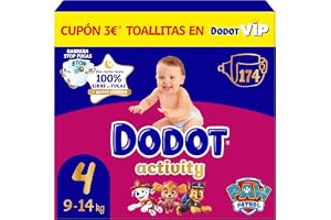 Dodot Baby Activity Diapers Size 4 (9-14 kg), 174 Nappies, Our No.1 in Absorption and Comfort