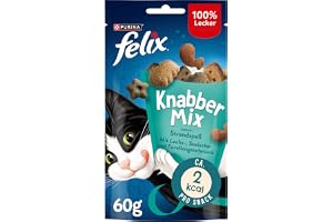 Felix KnabberMix Kattsnacks, Lax, Gråsej och Forell, 60 g, 8 st