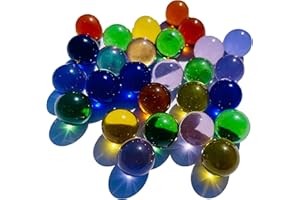 FAIRY TAIL & GLITZER FEE 24 kryształowe kule przezroczyste szkło kryształowe zielone żółte brązowe niebieskie fioletowe różowe 16 mm kulki kulki szklane kule dekoracyjne