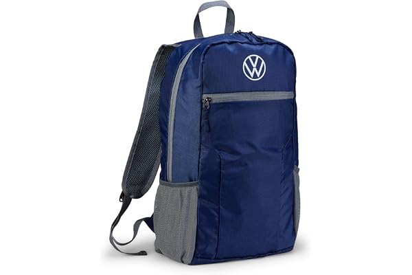 VW Mixte 000087329f Sac dos pliable Bleu 20 l Avec logo VW, Bleu, M EU
