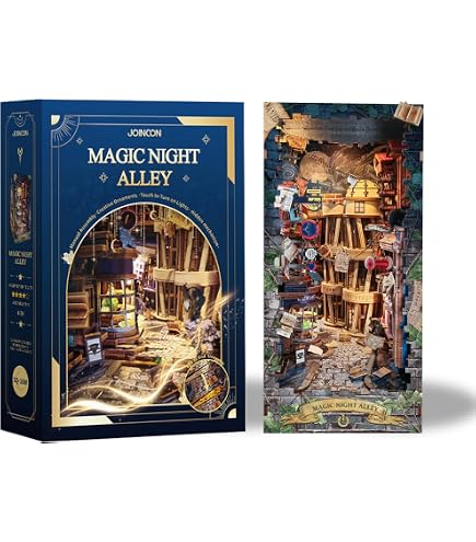 Fsolis DIY Book Nook, Casa delle bambole Mini Casa con Mobili in Legno e Luci a LED, Libro