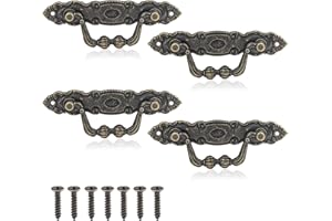 Roosea 4 tiradores vintage para muebles, aleación de zinc, tiradores de armario antiguos, tiradores para cajones, aleación de zinc, tiradores de puerta decorativos, retro, bronce antiguo, aleación de