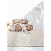 Koza Carpet Fresco Ecru Natural Scandinavian Jute Washable Carpet Rug Balcony Terrace Living Room Hallway Carpet 20521b, 50 x 80
