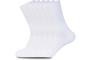 1SOCK2SOCK Unisex 6 Pack Diabetic Organic Cotton Bamboo Crew Socks - Therapeutic, Non-Binding, Cushioning