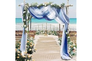 SK STUDIO SK Stuido łuk ślubny, 1 panel, 5,2 m, niebieski szyfonowy materiał, drapowanie, łuk ślubny, drapowanie na ceremonię, przyjęcie, przyjęcie, tło sufitowe