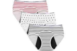 INNERSY Mutande Mestruali Ragazza Cotone Mutandine Ciclo Mestruale per Adolescenti 10-16 Anni Pacco da 3