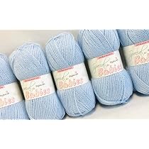 Baby Yarn Super Soft Knitting Wool – Pack Of 5 X 100g Acrylic Polyester Yarn, 4 Ply, 3mm