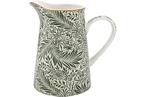 The Leonardo Collection William Morris Larkspur Pichet pour cuisine et maison | Carafe en céramique ou en verre pour usage multiple | Beau vase à crème ou à lait pour un usage quotidien | Peut