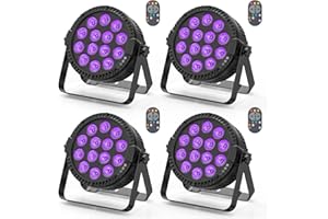 DELIBANG 4pcs 14x6W RGBW LED Par can Stage Lights DMX512 Strobe Lighting with Wireless Remote Adjustable Speed Sound/Auto Disco Light for Party DJ bar Club Band Birthday