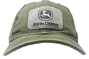 John Deere Patch Logo Olive Green Twill Canvas Hat