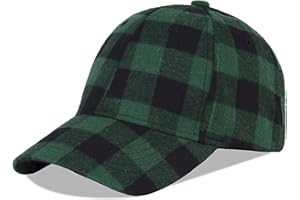 LANGZHEN Estampado a Cuadros de Gorra de béisbol Ajustable Gorra de béisbol Suave Mezcla de algodón Estampado a Cuadros para Hombres y Mujeres al Aire Libre