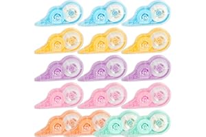 LEYUN 16 piezas tipex cinta correctora cinta correctora, 5mm x 12m, colores pastel macaron, paquete transparente y estable, ideal para oficina y escuela