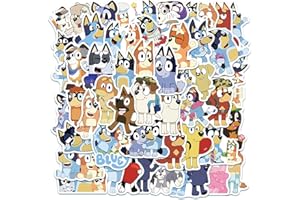 50 Stück Bluey Sticker Kinder,Cartoon Vinyl Sticker Set Wasserfest Graffiti Stickers,Bluey Aufkleber für Laptop Skateboard Koffer Helm Auto Fahrrad Handy,Geschenk für Kinder Teenager Erwachsene