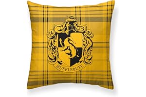 BL BELUM BELUM | Harry Potter Cushion Cover, 100% Cotton Cushion Cover, 50 x 50 cm, Hufflepuff Model A