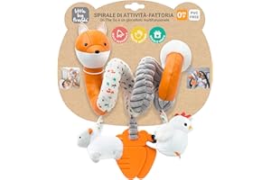 Little Big Friends Farm Activity Spiral | Attività per bambini e giocattoli per seggiolino auto, passeggino, culla o letto