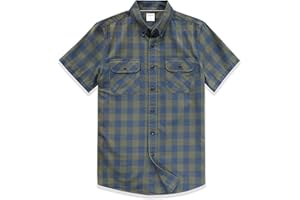 Dubinik® Camicia Uomo Manica Corta Casual con Bottoni Camicia Maniche Corte Uomo 100% Cotone Regular Fit