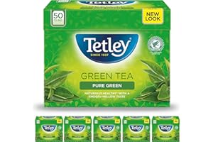 Tetley Pure Green Tea Bags - Naturally Smooth & Refreshing - Plant-Based Teabags - Rainforest Alliance Certified - Perfect for a Relaxing Moment - 300 Teabags (6x50)