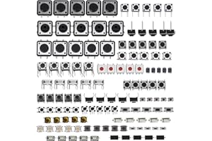 BUACHOIS 125 Stück Taktile Drucktastenschalter 25 Werte 12V 50mA 4 Polig Mikrotaster Micro Momentary Tact Assortment Kit Automotive Power Button Tactile Switch Mikroschalter