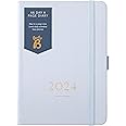 Busy B Compact A6 Day A Page Diary January to December 2024 - A6 Cloud Blue - Faux Leather Daily Planner with Lined Pages, Notes and Year Planner