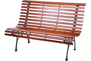 MENDLER Banc de Jardin HWC-F97, Banc du Parc, Banquette en Bois, Fonte, 3 Places, 160cm, 26kg - Marron