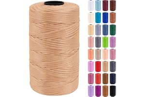 Uiopa Hilo Macrame 3mm x 200m Cuerda Macrame Polipropileno Plano Hilo de Ganchillo para Bolsos a Crochet, Bolso de Mano, Sombrero, Manualidades, Envolver Regalo, Proyecto de Bricolaje