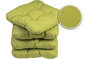 sunnypillow 4er Set Stuhlkissen 40x40 cm Bequeme 8cm Polsterauflage Auflage für Stühle/Bänke in Haus und Garten Sitzkissen Sitzauflage Gartenkissen viele Farben zur Auswahl Grün