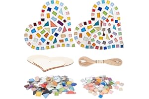 WEBEEDY 2 Ensemble Kit d'artisanat de Carreaux de Mosaïque de Coeur Grand Coeur Suspendu Kits d'art Faits à la Main Kit de Bricolage en Mosaïque Décoration pour Salon Cour Jardin