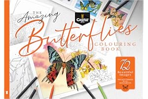 Castle Art Supplies Livre de coloriage Papillons | 72 illustrations de papillons fascinantes d'artistes organisées avec guide de référence des couleurs | Pas de transparence, papier d'artiste | Format