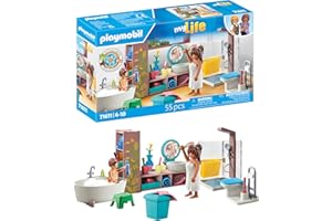 Playmobil 71611 Salle de Bains avec Douche et Baignoire - MyLife - Comprend Deux Personnages et des Accessoires - Dès 4 Ans