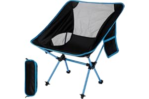 Houzzcare Sedia Pieghevole da Campeggio Ultraleggera 900g Max Portata 150 kg con Borsa Portatile Sedia per Spiaggia Pesca Picnic Giardino, Dimensione Piegata 35 x 12 x 10cm, 900D Oxford Tessuto
