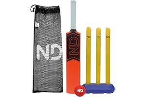 ND Sports Plastic Kids Cricket Set – High Performance & Durable Kwik Cricket Style Set for Training | Lightweight & Portable Boys & Girls Ages 3 to 9 Years