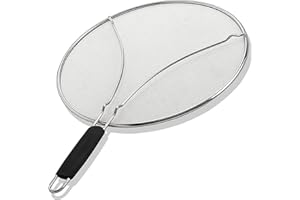GARUET Splatter Screen for Frying Pan (33 cm) - Grease Splatter Guard Shield - Protects & Stops Hot Oil Splash - Use for Cooking Bacon - Kitchen Tools for Frying Pan