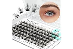BEYELIAN Lash Clusters, 72 Pcs 10-16mm Individual Cluster Lashes False Eyelashes Extension Natural Look Reusable Glue Bonded Black Super Thin Band DIY Eyelash Extension (StyleC05 Mix Black Band)