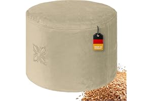 ‎OMNANA OMNANA® Cushy™ Meditationskissen rund – Sitzkissen 10cm/15cm/20cm hoch – Velvet Yogakissen mit Dinkelfüllung – Samt Bodenkissen, Kissen für Meditation & Entspannung – Made in Germany