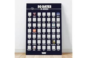 100 IDÉES À GRATTER 50 dates en amoureux - Affiche à gratter (Cadeau ideal pour Saint Valentin, Couple, Anniversaire, Mariage, Baby Shower, EVJF, EVG, Naissance, Jeux de couple)
