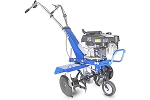 Hyundai Petrol Garden Tiller, Cultivator, Rotovator and Rototiller with 2.7kW, 150cc, 4-Stroke, tilling width of 560mm, tilling depth of 260mm, 6 x 4 Blades, & 3 Year Warranty