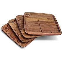HexClad Steak Knife Set, 4-Pieces Damascus Stainless Steel Blades, Full Tang Construction, Pakkawood Handles