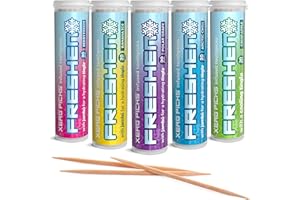 Xero Picks Freshen Scented Toothpicks - Cooling Fresh Breath - 100 Picks - Pack of 5