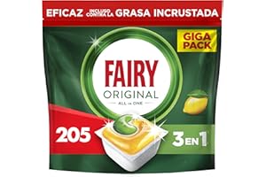 Fairy Original Todo En Uno Cápsulas De Lavavajillas, Limón, 5 x (21+20) Cápsulas, Efectivas Incluso En La Grasa Reseca