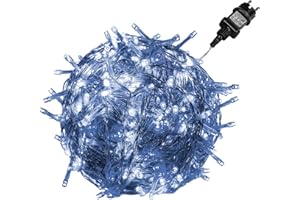 VOLTRONIC Guirlande lumineuse LED, intérieur et extérieur, IP44, choix du modèle et de la couleur, 100 LED, blanc froid