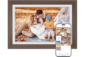Dragon Touch Digital Picture Frame WiFi 10 inch IPS Touch Screen Digital Photo Frame Display, 32GB Storage, Auto-Rotate, Share Photos via App, Email, Cloud, Classic 10 Brown