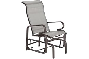 Beliani Chaise Fauteuil à Bascule en Aluminium et Textile Marron Confortable Durable et Élégante pour Salon Jardin ou Terrasse au Style Moderne