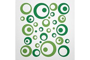 ‎WANDFEE WANDfee Wandtattoo Kreise Punkte 50 FARBWUNSCH I grün hellgrün I Wandaufkleber Aufkleber Kinderzimmer Fliesenaufkleber Badezimmer Küche